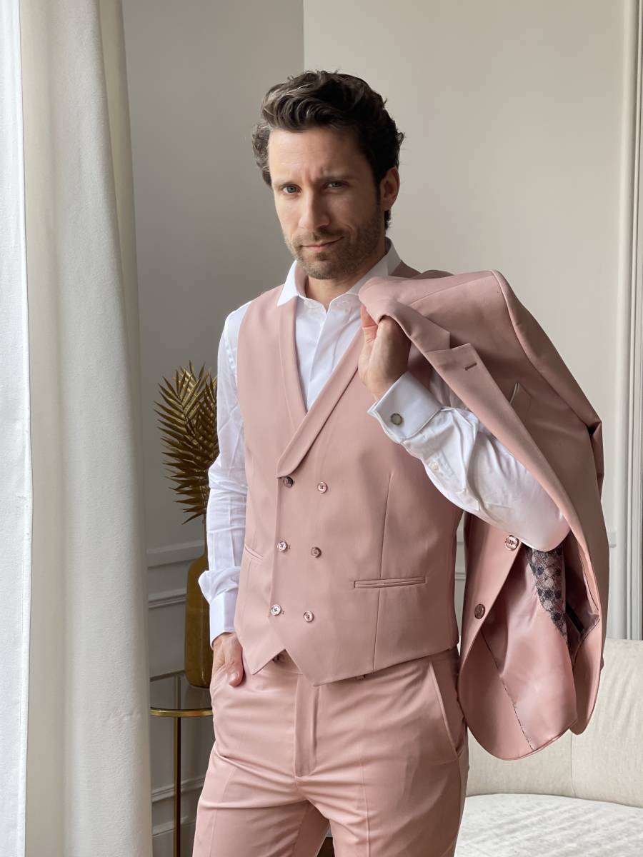 rose bois de rose pastel 3 pieces