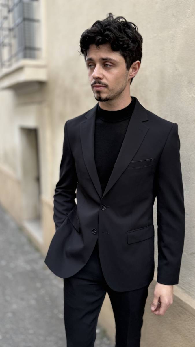 costume noir matière technique costume noir stretch costume technique homme