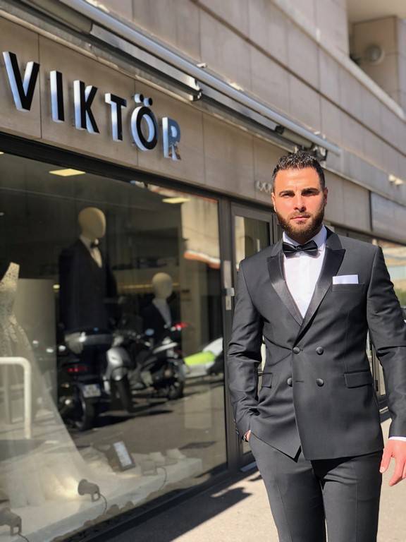 Florian les anges à los angeles marié au premier regard smoking noir croisé marseille cintré slim fit pas cher viktör