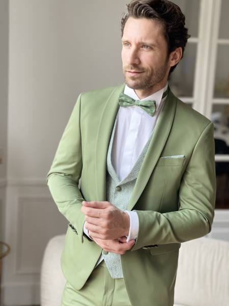 Costume vert olive 3 pièces 