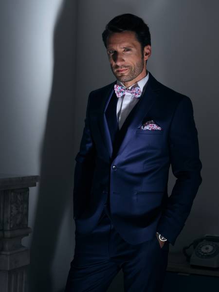 Costume bleu roi marseille pas cher slim fit champêtre sur mesure