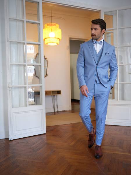 costume bleu ciel homme slim mariage homme sur mesure