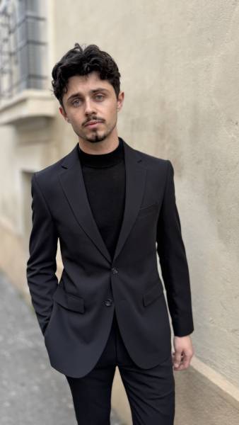 costume noir matière technique costume noir stretch costume technique homme