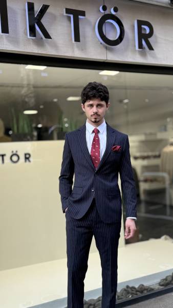 costume slim mariage rayé champêtre pas cher chic luxe 