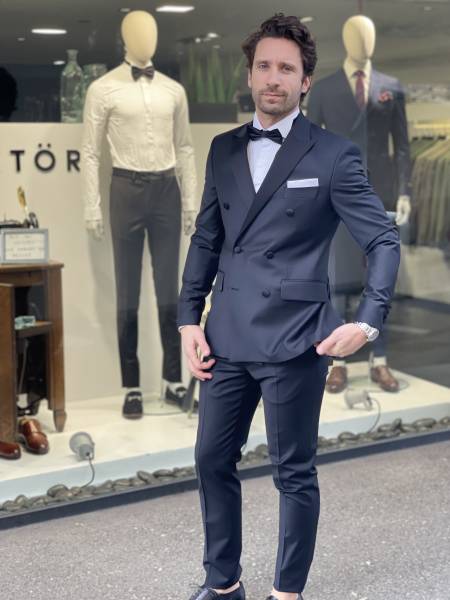 croise slim fit cintré smoking noir