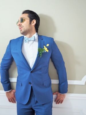 Costume de marié tenue champêtre bleu marié mariage cérémonie marseille branchée