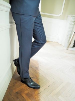 Smoking homme cérémonie marseille bleu col châle cintré branché sylé