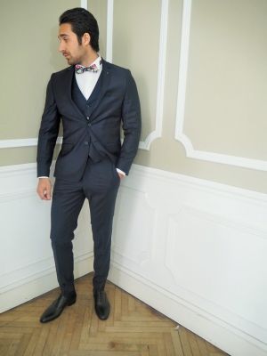 Costume 3 pièce Lagerfeld bleu marine