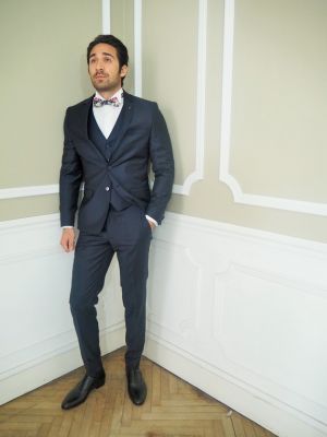 Costume 3 pièce Lagerfeld bleu marine