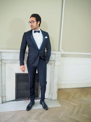 Smoking bleu marine col châle marseille mariage cérémonie