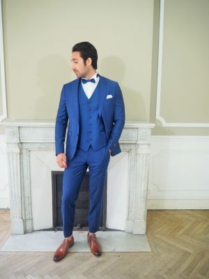 Costume bleu électrique emmanuel khann marseille mariage cérémonie