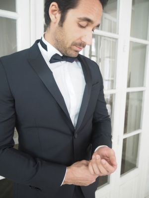 Smoking noir cérémonie marseille bande pantalon mariage de luxe