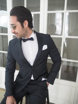 Smoking noir cérémonie marseille bande pantalon mariage de luxe