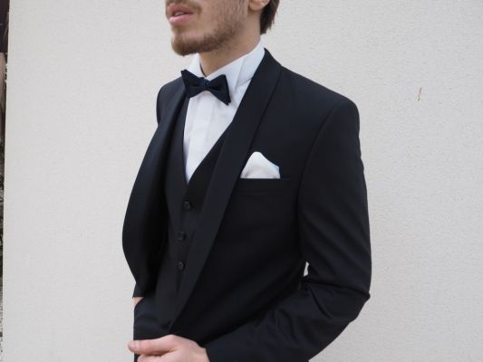 Smoking bleu marine mariage lagerfeld marseille slim fit cérémonie