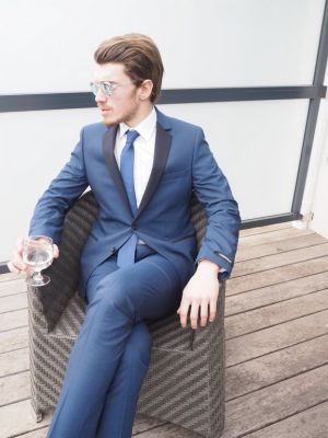 Smoking Lagerfeld bleu tinsé