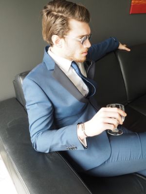 Smoking Lagerfeld bleu tinsé