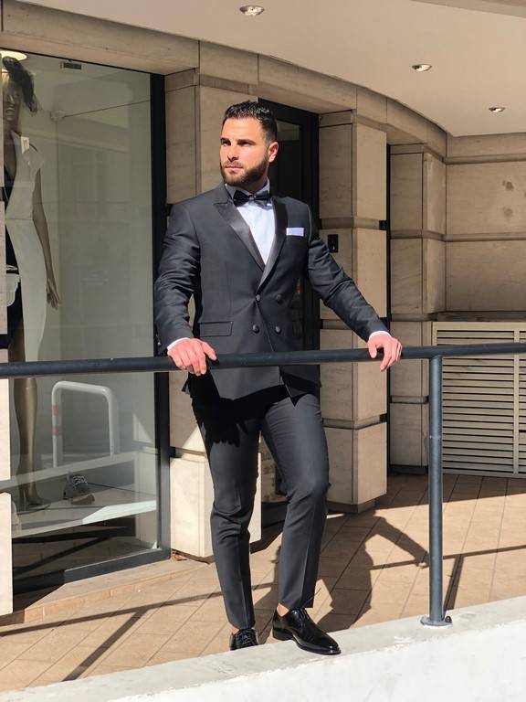 Florian les anges à los angeles marié au premier regard smoking noir croisé marseille cintré slim fit pas cher viktör